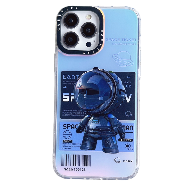 

For iPhone 13 Astronaut Pattern Shockproof PC Protective Phone Case(Black)