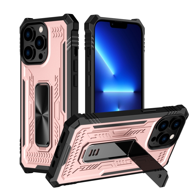 

For iPhone 14 Invisible Holder Phone Case(Pink)