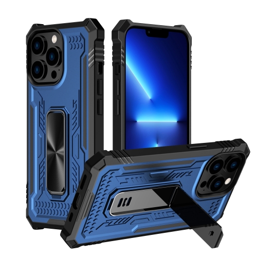 

For iPhone 14 Invisible Holder Phone Case(Dark Blue)