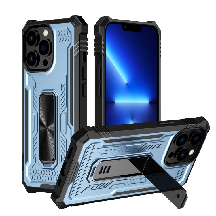 

For iPhone 14 Plus Invisible Holder Phone Case(Sky Blue)