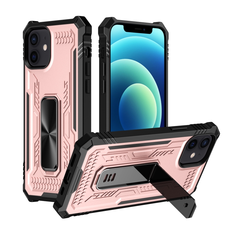 

For iPhone 12 Invisible Holder Phone Case(Pink)