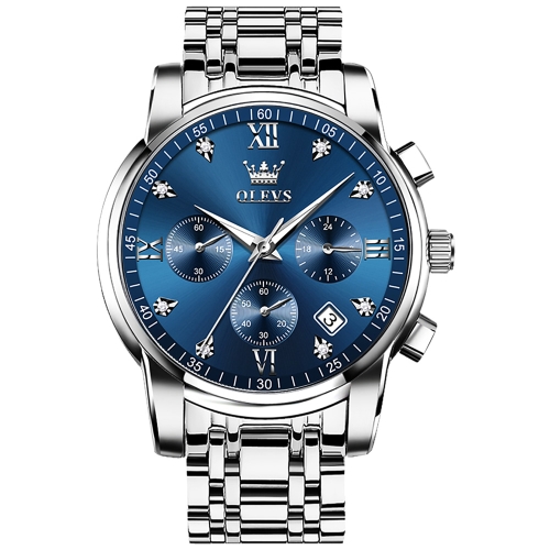 

OLEVS 2858 Men Multifunctional Business Waterproof Quartz Watch(Blue)