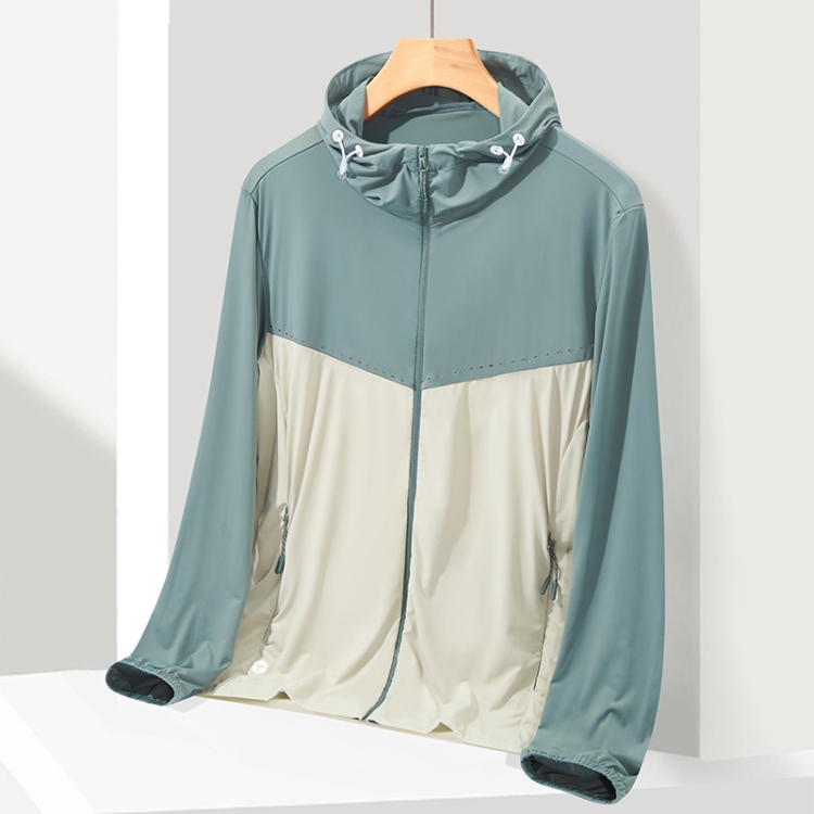 

UPF40+ Men and Women Summer High Elasticity Ice Silk Sunscreen Clothing Sports Coat, Size:L(Light Green-Female)