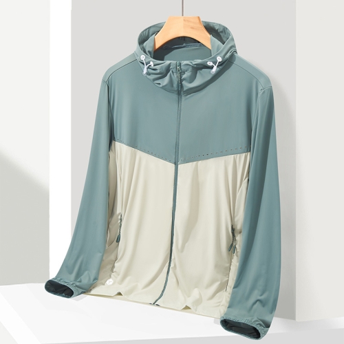 

UPF40+ Men and Women Summer High Elasticity Ice Silk Sunscreen Clothing Sports Coat, Size:XXXL(Light Army Green-Male)