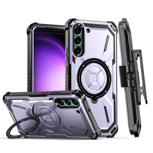 

For Samsung Galaxy S22 5G Armor Series Holder Phone Case with Back Clip(Purple)