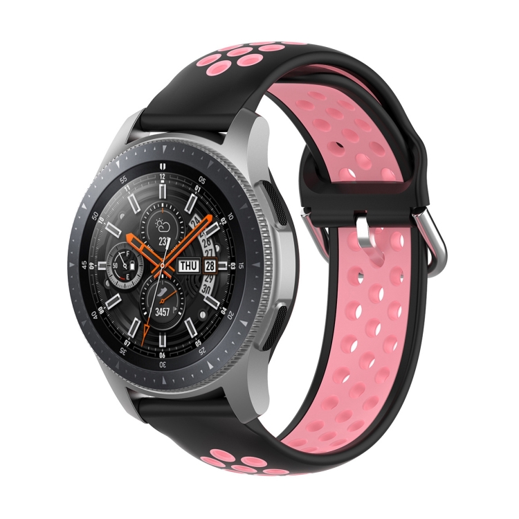 Para Huawei Watch GT2 / Honor Magic Watch 2 46mm Universal Sports Silicone  Watch Band (Black Pink)