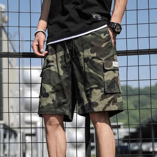 

Summer Men Thin and Loose Fitting Casual Beach Shorts, Size:XXXXXL(9033-Army Green Camo)