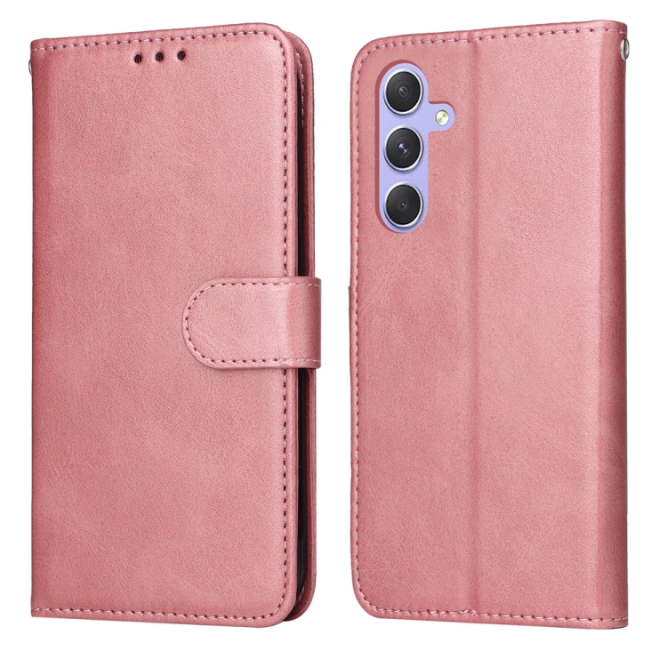 

For Samsung Galaxy M54 5G Classic Calf Texture Flip Leather Phone Case(Rose Gold)