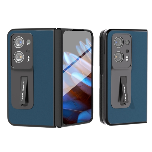 

For OPPO Find N2 ABEEL Integrated Genuine Silky Soft ABEEL Phone Case with Holder(Blue)