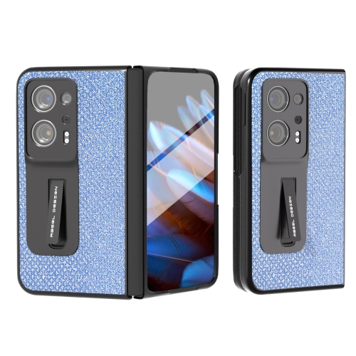 

For OPPO Find N2 ABEEL Integrated Diamond Series Phone Case with Holder(Sapphire Blue)