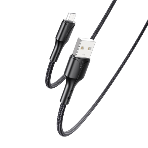 

YESIDO CA97 2.4A USB to Micro USB Braided Charging Data Cable with Indicator Light, Length:1.2m(Black)