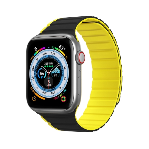 

DUX DUCIS Magnetic Silicone Watch Band For Apple Watch SE 40mm(Black Yellow)