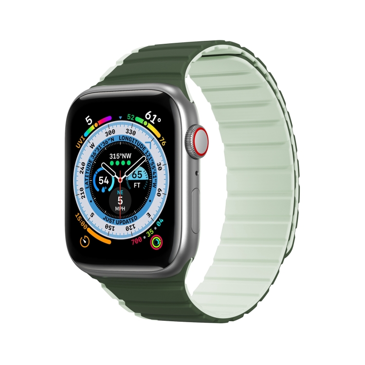 

DUX DUCIS Magnetic Silicone Watch Band For Apple Watch 6 44mm(Green)