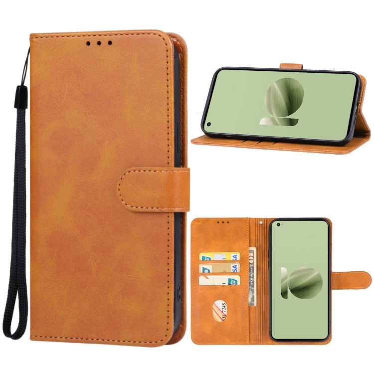 

For Asus Zenfone 10 Leather Phone Case(Brown)