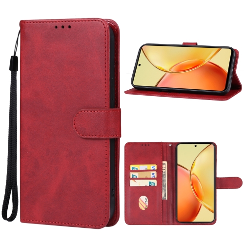 

For vivo Y36 India Leather Phone Case(Red)