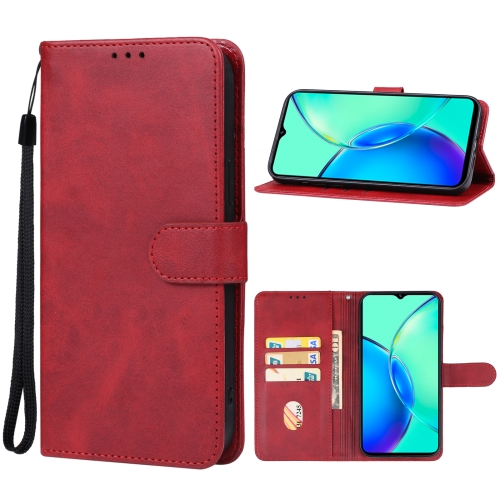 

For vivo Y17s Leather Phone Case(Red)