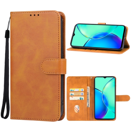 

For vivo Y17s Leather Phone Case(Brown)