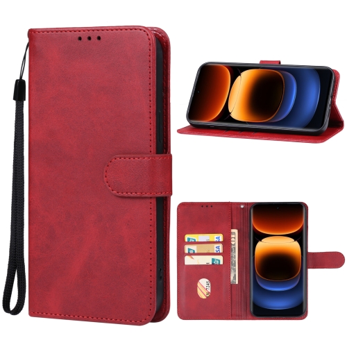 

For vivo iQOO 12 Leather Phone Case(Red)