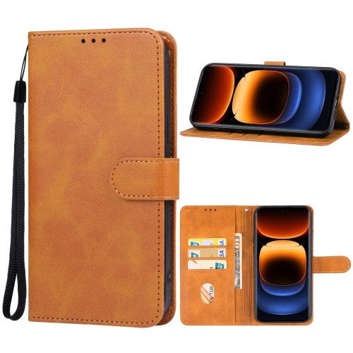

For vivo iQOO 12 Leather Phone Case(Brown)