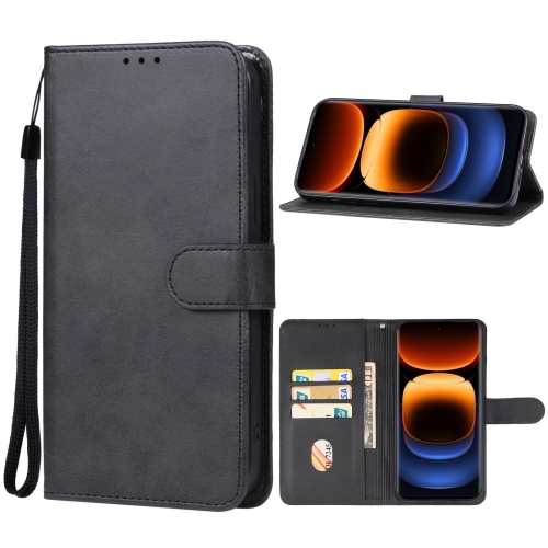 

For vivo iQOO 12 Leather Phone Case(Black)