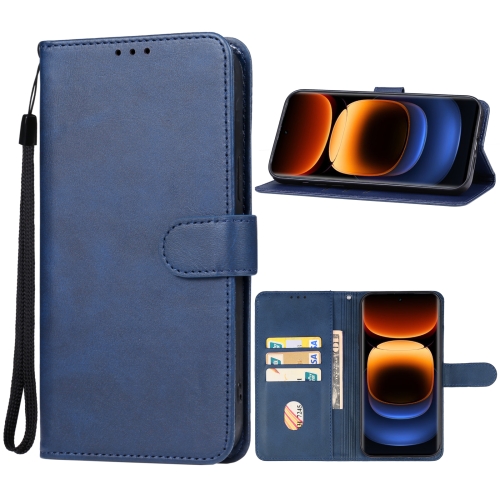 

For vivo iQOO 12 Pro Leather Phone Case(Blue)