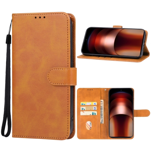 

For vivo iQOO Neo9 Leather Phone Case(Brown)