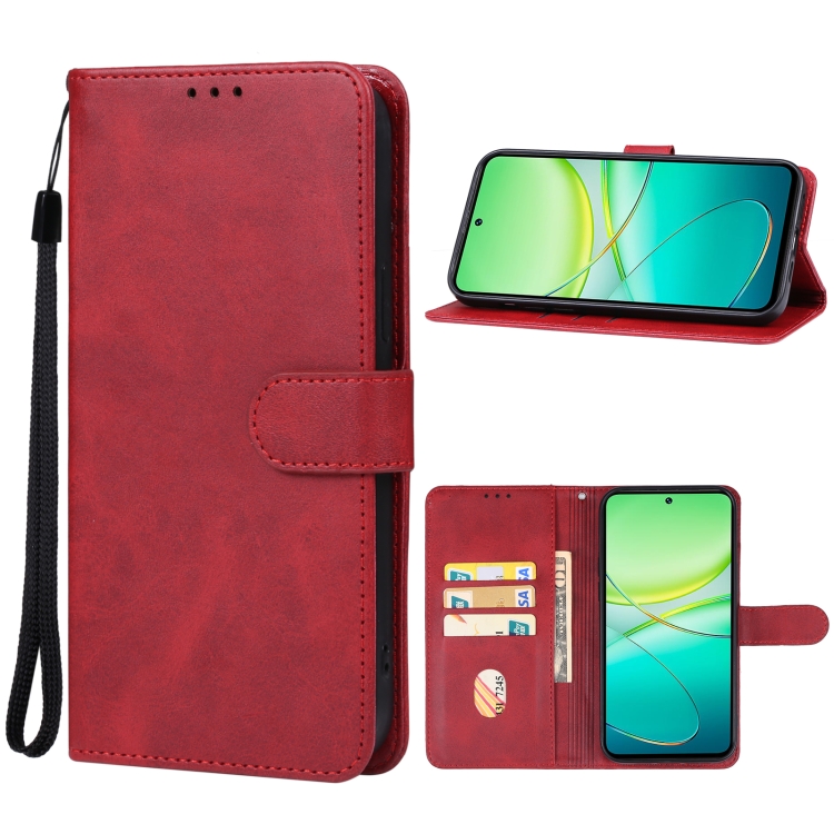 

For vivo T3 Leather Phone Case(Red)