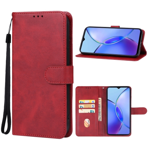 For vivo Y28 4G Leather Phone Case(Red)