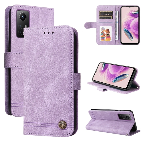 

For Xiaomi Redmi Note 12S 4G Skin Feel Life Tree Metal Button Leather Phone Case(Purple)