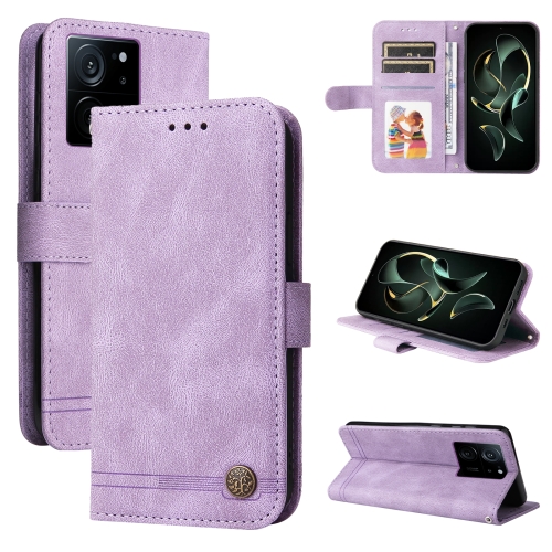 

For Xiaomi 13T / Redmi K60 Ultra Skin Feel Life Tree Metal Button Leather Phone Case(Purple)