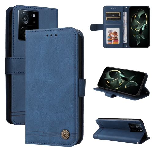 

For Xiaomi 13T / Redmi K60 Ultra Skin Feel Life Tree Metal Button Leather Phone Case(Blue)