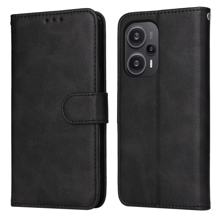 

For Xiaomi Redmi Poco F5 Classic Calf Texture Flip Leather Phone Case(Black)