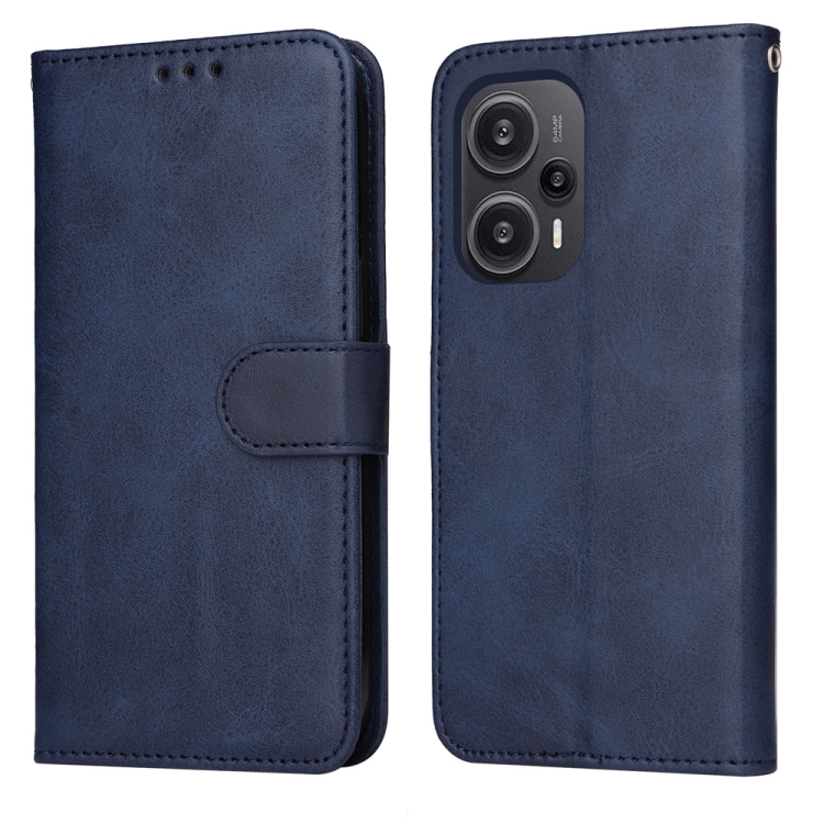 

For Xiaomi Redmi Poco F5 Classic Calf Texture Flip Leather Phone Case(Blue)