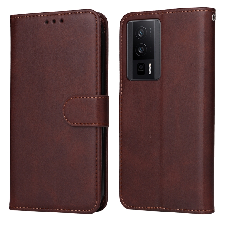 

For Xiaomi Redmi K60 / K60 Pro Classic Calf Texture Flip Leather Phone Case(Brown)
