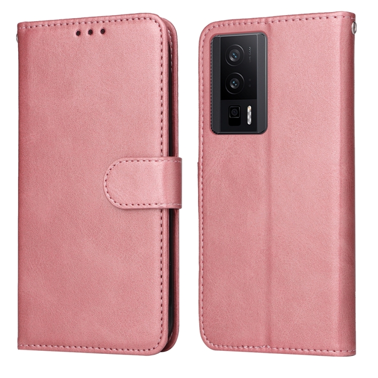 

For Xiaomi Redmi K60 / K60 Pro Classic Calf Texture Flip Leather Phone Case(Rose Gold)