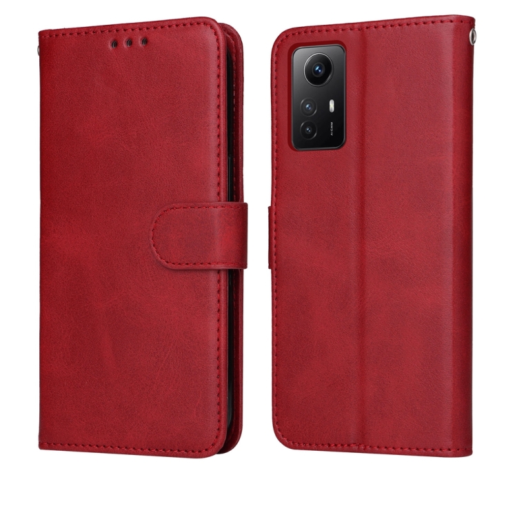 

For Xiaomi Redmi Note 12S 4G Classic Calf Texture Flip Leather Phone Case(Red)