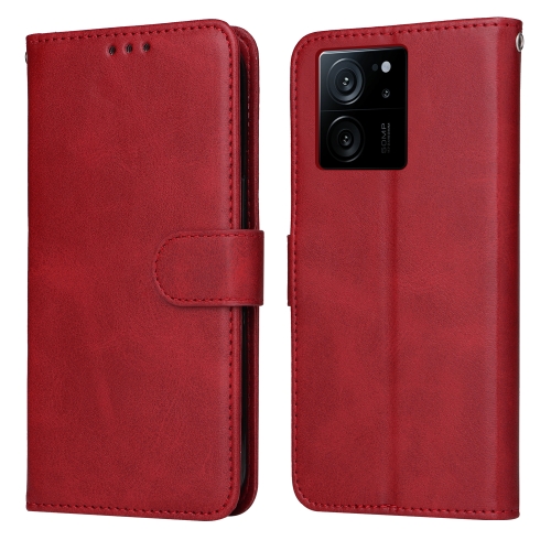 

For Xiaomi 13T / Redmi K60 Ultra Classic Calf Texture Flip Leather Phone Case(Red)