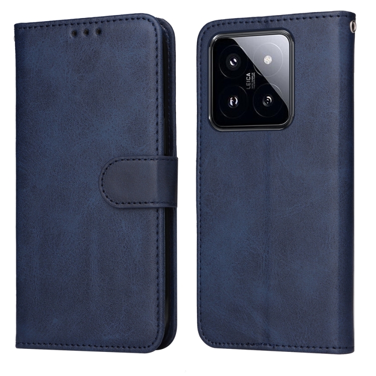 

For Xiaomi 14 Pro Classic Calf Texture Flip Leather Phone Case(Blue)