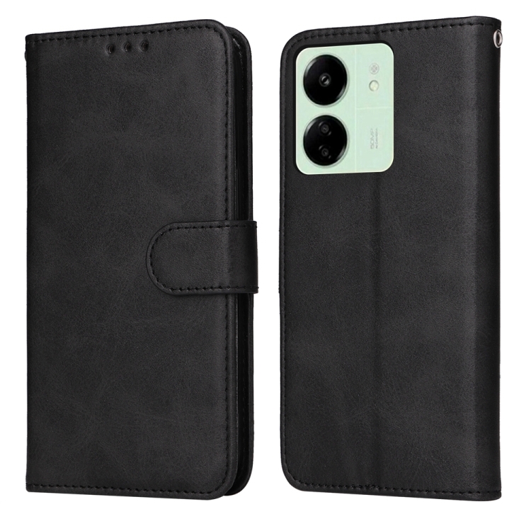 

For Xiaomi Redmi 13C 4G Classic Calf Texture Flip Leather Phone Case(Black)