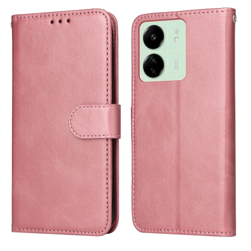 

For Xiaomi Redmi 13C 4G Classic Calf Texture Flip Leather Phone Case(Rose Gold)