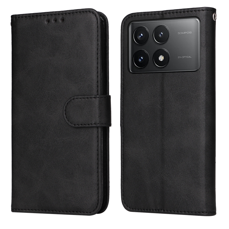 

For Xiaomi Redmi K70E Classic Calf Texture Flip Leather Phone Case(Black)