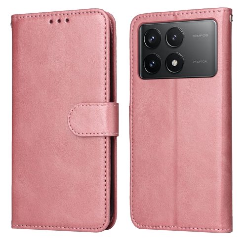 

For Xiaomi Redmi K70E Classic Calf Texture Flip Leather Phone Case(Rose Gold)