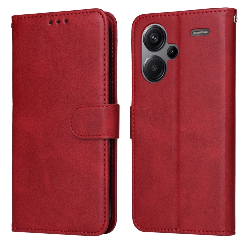 

For Xiaomi Redmi Note13 Pro+ 5G Global Classic Calf Texture Flip Leather Phone Case(Red)