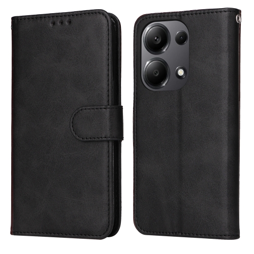 

For Xiaomi Redmi Note13 Pro 4G Global/Poco M6 Pro 4G Classic Calf Texture Flip Leather Phone Case(Black)