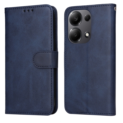 

For Xiaomi Redmi Note13 Pro 4G Global/Poco M6 Pro 4G Classic Calf Texture Flip Leather Phone Case(Blue)