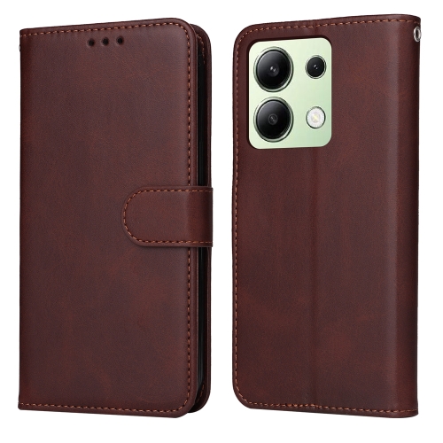

For Xiaomi Redmi Note13 4G Classic Calf Texture Flip Leather Phone Case(Brown)