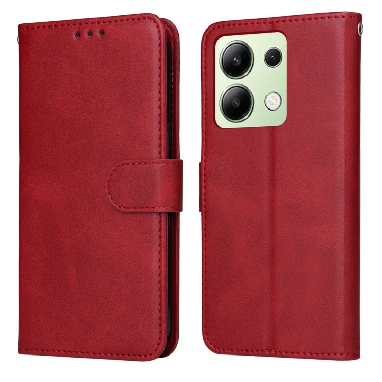 

For Xiaomi Redmi Note13 4G Classic Calf Texture Flip Leather Phone Case(Red)