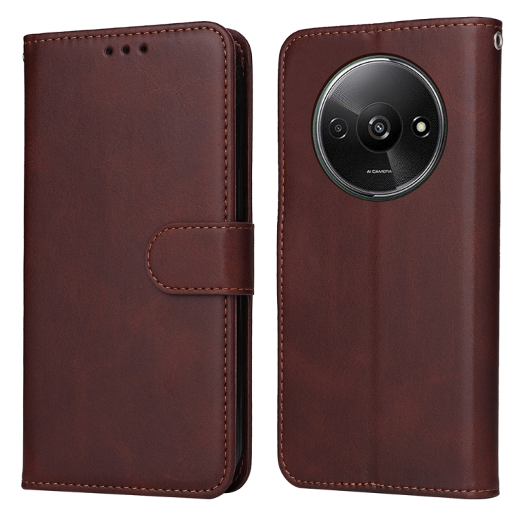 

For Xiaomi Redmi A3 Classic Calf Texture Flip Leather Phone Case(Brown)
