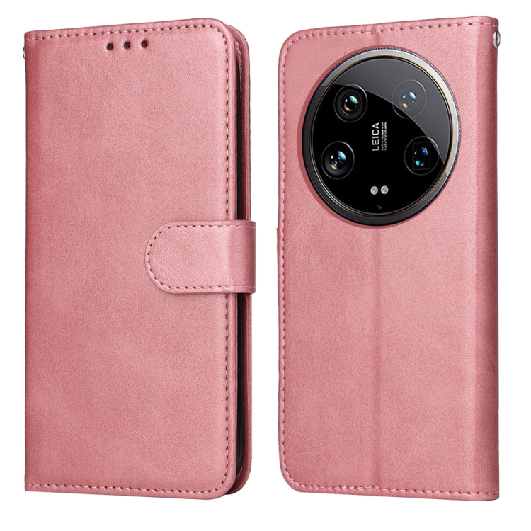 

For Xiaomi 14 Ultra Classic Calf Texture Flip Leather Phone Case(Rose Gold)