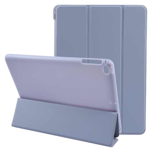 

For iPad 9.7 2018 & 2017 / Air / Air2 GEBEI 3-folding Holder Shockproof Flip Leather Tablet Case(Light Purple)